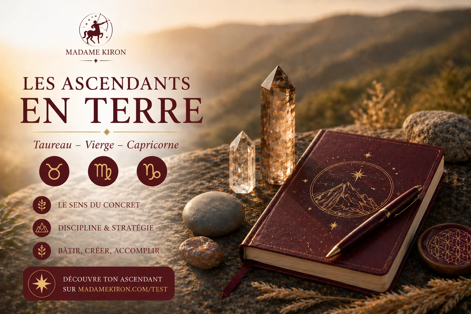 Les trois ascendants de terre Taureau Vierge Capricorne et leurs planètes maîtresses
